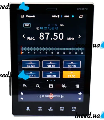 Вертикальная автомагнитола Tesla Style CML-PLAY 9510A 1Din 1GB/16GB с экраном 9.5" дюймов, Магнитола Android GPS Wi-Fi Bluetooth USB с пультом ду