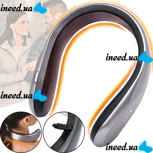Беспроводной обогреватель на шею Handy Heater Freedom MAG-634 с 4 режимами нагрева от USB, Переносной аккумуляторный мини обогреватель для шеи Серый