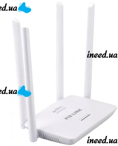 Wireless Wi-Fi Router 300 Mbps Pix-link Router LV-WR08, WIFI Router up to 300 Mb/s with 4 External Antennas and 4 ports White
