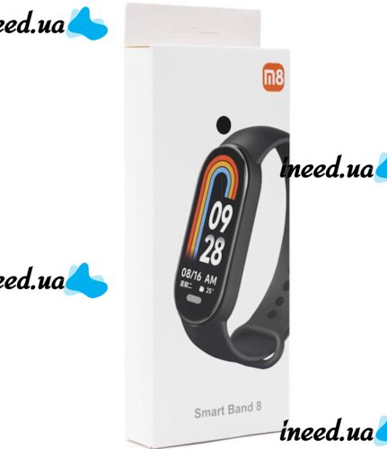 Фитнес браслет Xiaomi Mi Band M8 FitPro с шагомером, измерением давления и пульса, Спортивные смарт часы на руку Сяоми Smart Watch М8 Черные