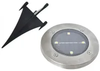 Уличный садовый LED светильник на солнечной батарее Solar Disk Lights, Универсальная подсветка в сад IP65, Грунтовой светодиодный фонарь со штыком