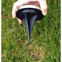 Уличный садовый LED светильник на солнечной батарее Solar Disk Lights, Универсальная подсветка в сад IP65, Грунтовой светодиодный фонарь со штыком