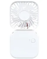 Складной аккумуляторный вентилятор Holding Fan YH-6 3 скорости с ремешком на шею, Беспроводной ручной охладитель YH6 на аккумуляторе от USB Белый