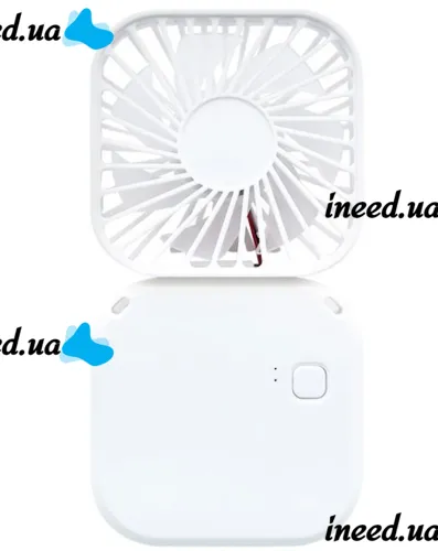Складной аккумуляторный вентилятор Holding Fan YH-6 3 скорости с ремешком на шею, Беспроводной ручной охладитель YH6 на аккумуляторе от USB Белый
