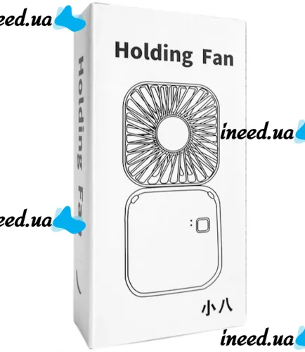 Складной аккумуляторный вентилятор Holding Fan YH-6 3 скорости с ремешком на шею, Беспроводной ручной охладитель YH6 на аккумуляторе от USB Белый
