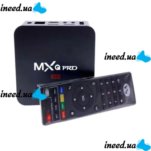 Смарт приставка для телевизора с пультом Ultra MXQ PRO 4K 1GB/8GB, Медиаплеер Android 7.1, Цифровая ТВ приставка со встроенным WiFi модулем Черная