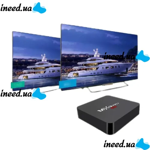 Смарт приставка для телевизора с пультом Ultra MXQ PRO 4K 1GB/8GB, Медиаплеер Android 7.1, Цифровая ТВ приставка со встроенным WiFi модулем Черная