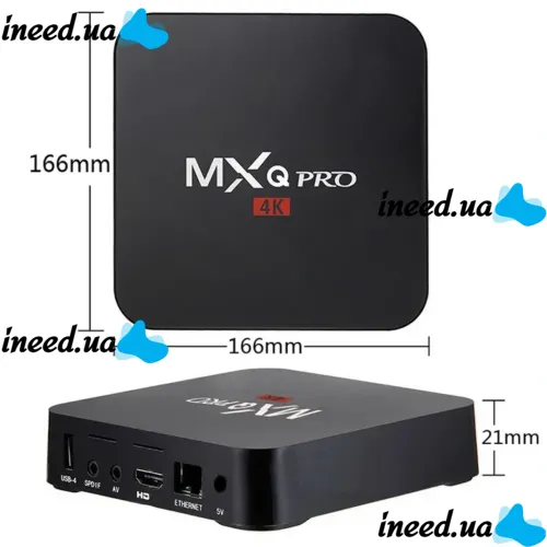 Смарт приставка для телевизора с пультом Ultra MXQ PRO 4K 1GB/8GB, Медиаплеер Android 7.1, Цифровая ТВ приставка со встроенным WiFi модулем Черная