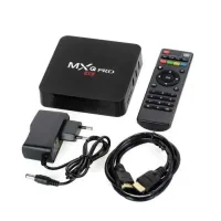Смарт приставка для телевизора с пультом Ultra MXQ PRO 4K 1GB/8GB, Медиаплеер Android 7.1, Цифровая ТВ приставка со встроенным WiFi модулем Черная