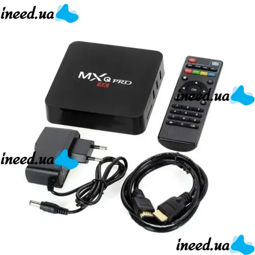 Смарт приставка для телевизора с пультом Ultra MXQ PRO 4K 1GB/8GB, Медиаплеер Android 7.1, Цифровая ТВ приставка со встроенным WiFi модулем Черная
