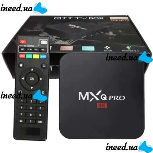 Смарт приставка для телевизора с пультом Ultra MXQ PRO 4K 1GB/8GB, Медиаплеер Android 7.1, Цифровая ТВ приставка со встроенным WiFi модулем Черная