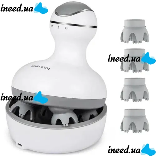 Wireless Waterproof Massager Smart Scalp Massager ST-701 for Head, Neck and Shoulders Rechargeable Massager for Cats and Dogs Verte-X 3D White