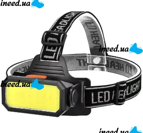 Налобный аккумуляторный фонарик Bailong BL-5120 70 COB LED с белым и красным светом, Светодиодный фонарь с креплением на голову 6 режимов Черный