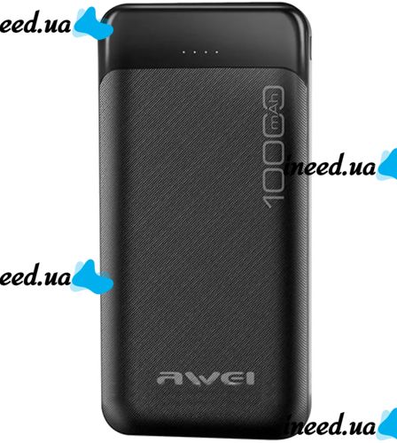 Зарядное устройство УМБ Power Bank Awei P37K 10000 mAh 2xUSB, Портативная батарея повербанк Внешний аккумулятор зарядка с индикаторами для телефона
