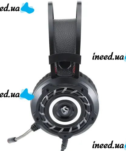 Игровые проводные наушники Jinoun A6 с микрофоном и RGB подсветкой для ПК, Геймерские полноразмерные наушники для компьютера и ноутбука USB AUX