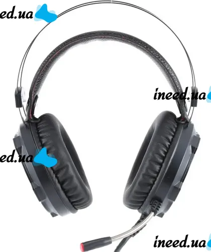 Игровые проводные наушники Jinoun A6 с микрофоном и RGB подсветкой для ПК, Геймерские полноразмерные наушники для компьютера и ноутбука USB AUX