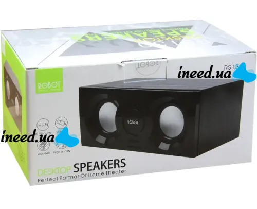Универсальная компьютерная USB колонка Robot RS130 Desktop 5W, Универсальные колонки динамики для компьютера и ноутбука, Акустика для ПК 90172 Черная