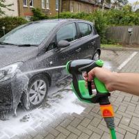 Universal Spray Gun Spray Water Gun 4in1, Nozzle spray gun on a hose with a compartment for foam and detergents, Water cannon for a car