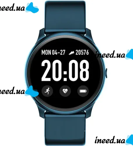 Наручные Смарт часы Smart Watch KW19 Blue 44mm c измерением давления и фитнес трекером Умные Bluetooth часы с тонометром и пульсометром Синие