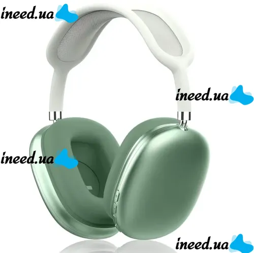 Накладные беспроводные наушники Bluetooth Macaron P9 Max с Aux, Полноразмерные блютуз стереонаушники со слотом карты памяти MicroSD, TF Card Зеленые