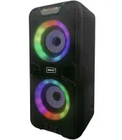 Аккумуляторная колонка динамик Bluetooth BKK B86 с LED подсветкой 20W, Беспроводная акустическая система караоке USB SD FM AUX от аккумулятора Черная