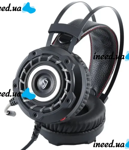 Игровые проводные наушники Jinoun A6 с микрофоном и RGB подсветкой для ПК, Геймерские полноразмерные наушники для компьютера и ноутбука USB AUX