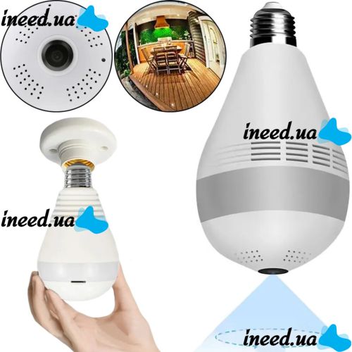 Беспроводная панорамная IP Wi-Fi камера видеонаблюдения лампочка в патрон E27 CAMERA SMART CAD-B13 H302 2MP потолочная с удаленным доступом 1080P