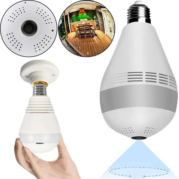 Беспроводная панорамная IP Wi-Fi камера видеонаблюдения лампочка в патрон E27 CAMERA SMART CAD-B13 H302 2MP потолочная с удаленным доступом 1080P