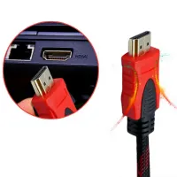 Усиленный кабель Hdmi to Hdmi 3м 1080p в обмотке Кабель-удлинитель HDMI-HDMI 3m 3 m, 3 м для монитора и телевизора в оплетке Черно Красный