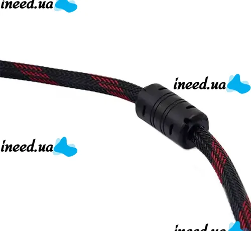 Усиленный кабель Hdmi to Hdmi 5м 1080p в обмотке Кабель-удлинитель HDMI-HDMI 5m 5 m, 5 м для монитора и телевизора в оплетке Черно Красный