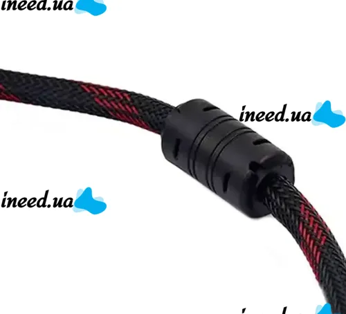 Усиленный кабель Hdmi to Hdmi 25м 1080p в обмотке Кабель-удлинитель HDMI-HDMI 25m 25 m, 25 м для монитора и телевизора в оплетке Черно Красный