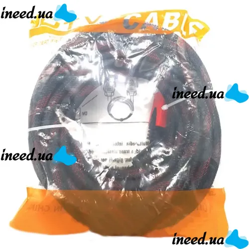 Усиленный кабель Hdmi to Hdmi 5м 1080p в обмотке Кабель-удлинитель HDMI-HDMI 5m 5 m, 5 м для монитора и телевизора в оплетке Черно Красный