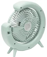 Настольный аккумуляторный вентилятор Colorful Desktop Fan FH-668 со светодиодной RGB подсветкой 5W, Вращающийся беспроводной охладитель воздуха