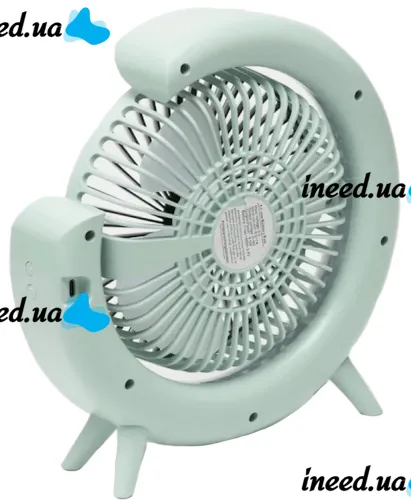 Настольный аккумуляторный вентилятор Colorful Desktop Fan FH-668 со светодиодной RGB подсветкой 5W, Вращающийся беспроводной охладитель воздуха