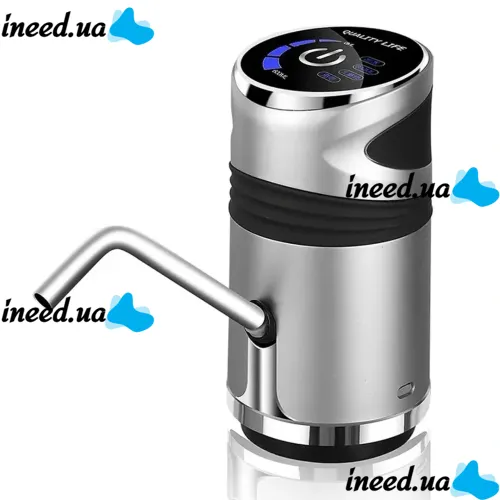 Автоматическая помпа для воды на бутыль Water Dispenser XL-129 Серебристая, Портативный аккумуляторный насос электрический диспенсер дозатор на кулер