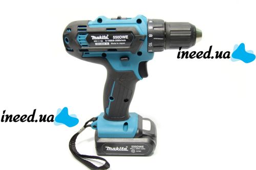 Акумуляторний шуруповерт Makita Df550dwe 24V 5AH Li-Ion + запасний акумулятор в кейсі і набором інструментів бездротової ударний DDF453RFE