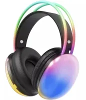 Накладные беспроводные наушники Bluetooth Welike WK-30 с RGB подсветкой Полноразмерные блютуз стереонаушники с портом AUX для компьютера и ноутбука