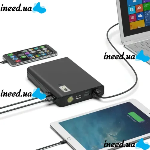 УМБ для ноутбука, телефона 24000 mAh 85W Portable AC Power Bank VHG KR-881, Повер банк с инвертором 220V на 24000 мАч, преобразователь