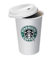 Керамический стакан чашка StarBucks Ceramic Cup HY-101, Многоразовая термочашка Старбакс 300 мл с силиконовой крышкой с поилкой Белая