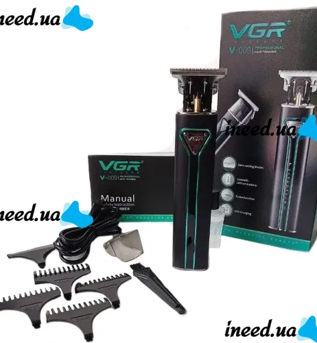 Беспроводная аккумуляторная окантовочная машинка VGR V-009 для стрижки волос, Аккумуляторный мужской триммер бритва для окантовки бороды и усов 5W