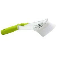 Многофункциональная щетка с дозатором для чистки и мытья посуды Automatic Liquid Cleaning Brush DMZ-8890, Щетка губка с насадками и ручкой Салатовая
