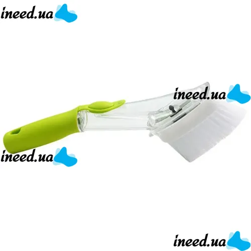 Многофункциональная щетка с дозатором для чистки и мытья посуды Automatic Liquid Cleaning Brush DMZ-8890, Щетка губка с насадками и ручкой Салатовая