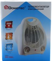 Електричний тепловентилятор Domotec MS - 5901 дуйка з 3 режиму терморегуляції і ручкою, підлоговий обігрівач для будинку на 22 кв. м. 2000W Білий