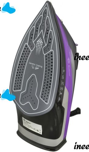 Domotec MS-2258 Steam Hand Iron with Ceramic Sole, Steam Regulator and Self-cleaning Function for Ironing Clothes 3000W Purple