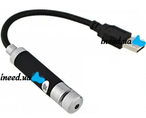 Мощная лазерная указка Red Laser Pointer SN-R12 от USB красный лазер, Светодиодный проектор диодный от юсб 3 насадки эффектов для машины и дома
