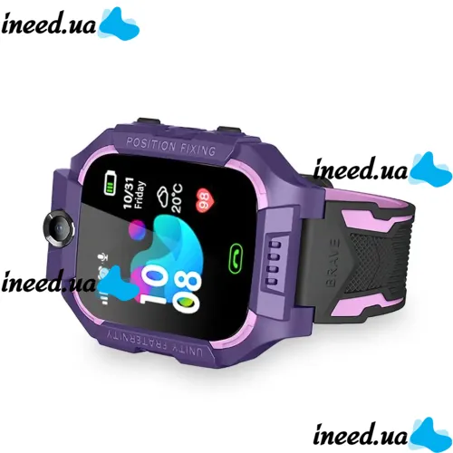 Наручные умные детские смарт часы Smart Watch X17 400 мА/ч с сим-картой, GPS, видеозвонком и фонариком водонепроницаемые для детей Фиолетовые