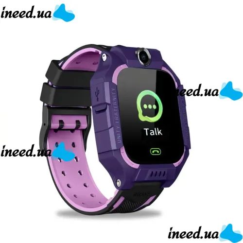Наручные умные детские смарт часы Smart Watch X17 400 мА/ч с сим-картой, GPS, видеозвонком и фонариком водонепроницаемые для детей Фиолетовые