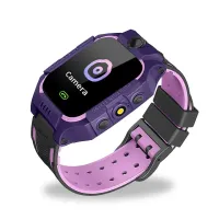Наручные умные детские смарт часы Smart Watch X17 400 мА/ч с сим-картой, GPS, видеозвонком и фонариком водонепроницаемые для детей Фиолетовые