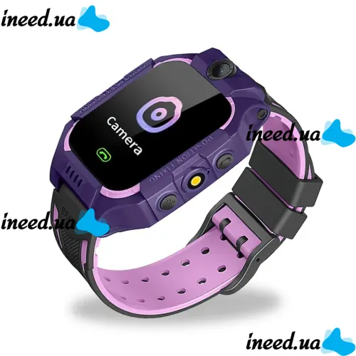Наручные умные детские смарт часы Smart Watch X17 400 мА/ч с сим-картой, GPS, видеозвонком и фонариком водонепроницаемые для детей Фиолетовые