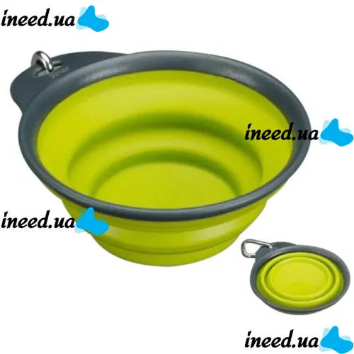 Двойная бутылка поилка для воды и корма со складной миской Pet Drink Bottle 2 в 1 для собак и кошек Походная бутылка для животных, Миска для прогулок